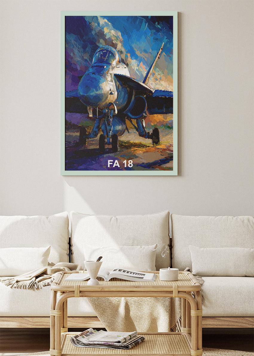 FA-18 Hornet Fighter Jet Poster & Canvas Print – Dynamic Aviation Wall Art