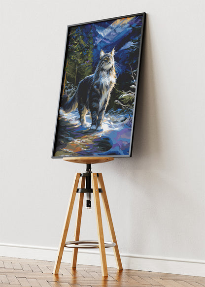 Majestic Forest Cat Canvas Print & Poster – Nature-Inspired Cat Wall Art – AI PRINT LAB