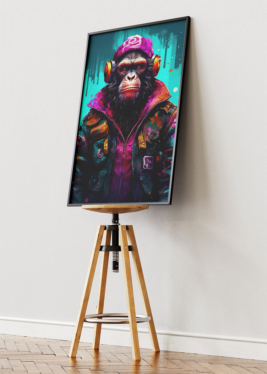 Streetwear Gorilla Canvas Print & Poster – Urban Monkey Headphones Wall Art – AI PRINT LAB