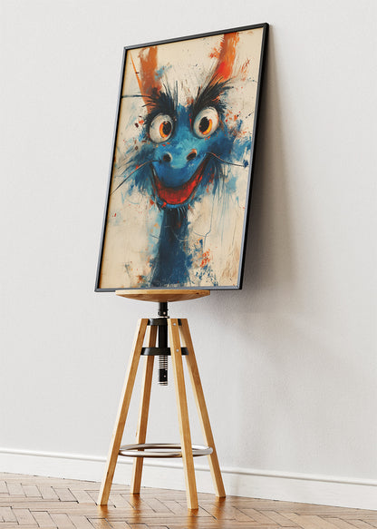Abstract Blue Dragon Poster & Canvas Print – Expressive Fantasy Wall Art
