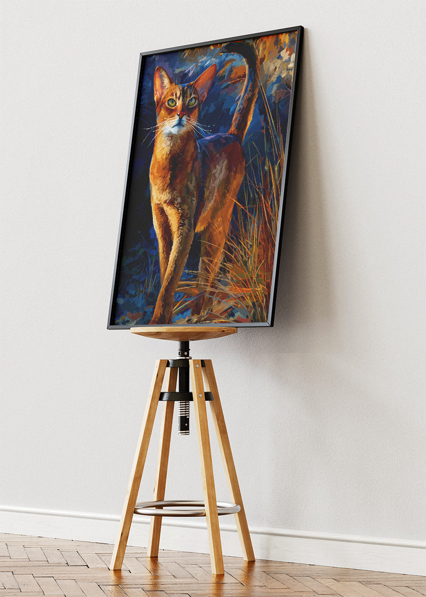 Elegant Abyssinian Cat Canvas Print & Poster – Artistic Cat Portrait Wall Art – AI PRINT LAB