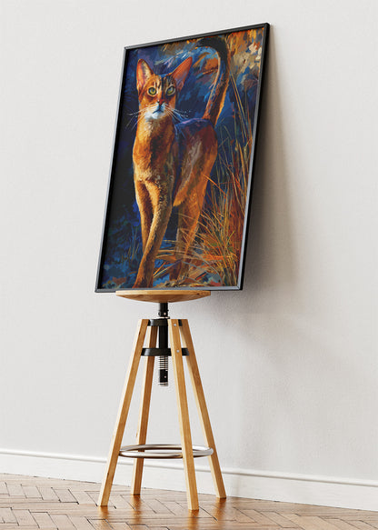 Elegant Abyssinian Cat Canvas Print & Poster – Artistic Cat Portrait Wall Art – AI PRINT LAB