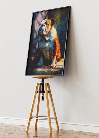 English Bulldog Portrait Canvas Print & Poster – Artistic Bulldog Wall Art – AI PRINT LAB