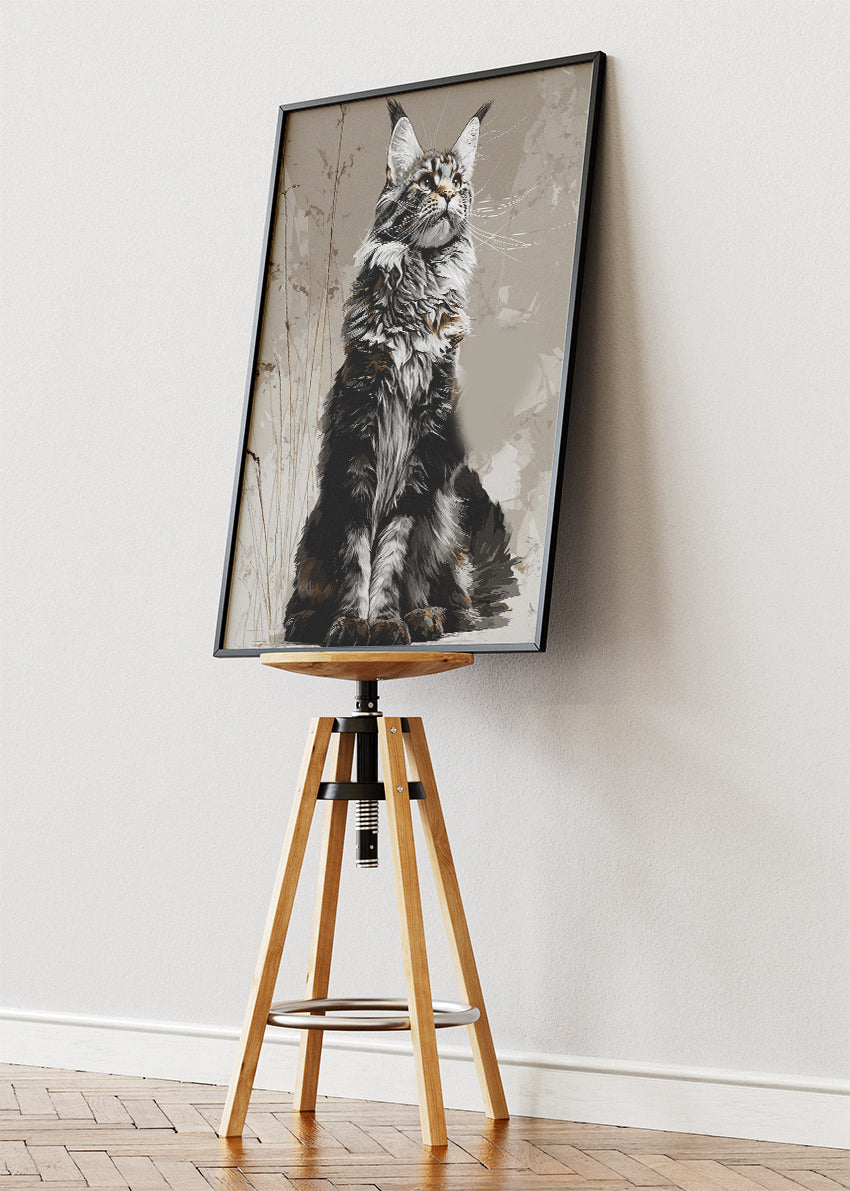Majestic Maine Coon Cat Canvas Print & Poster – Elegant Feline Wall Art – AI PRINT LAB