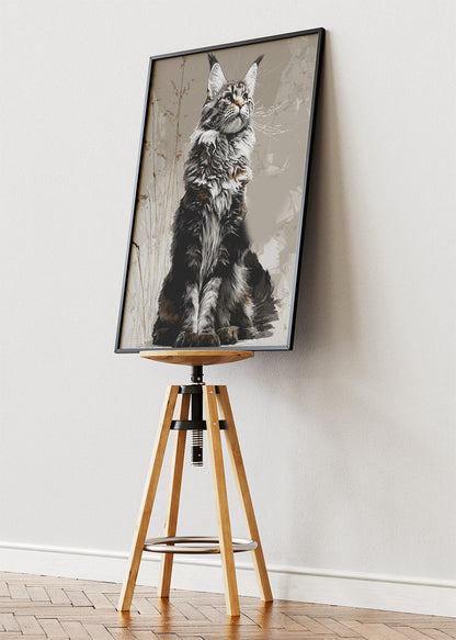 Majestic Maine Coon Cat Canvas Print & Poster – Elegant Feline Wall Art – AI PRINT LAB