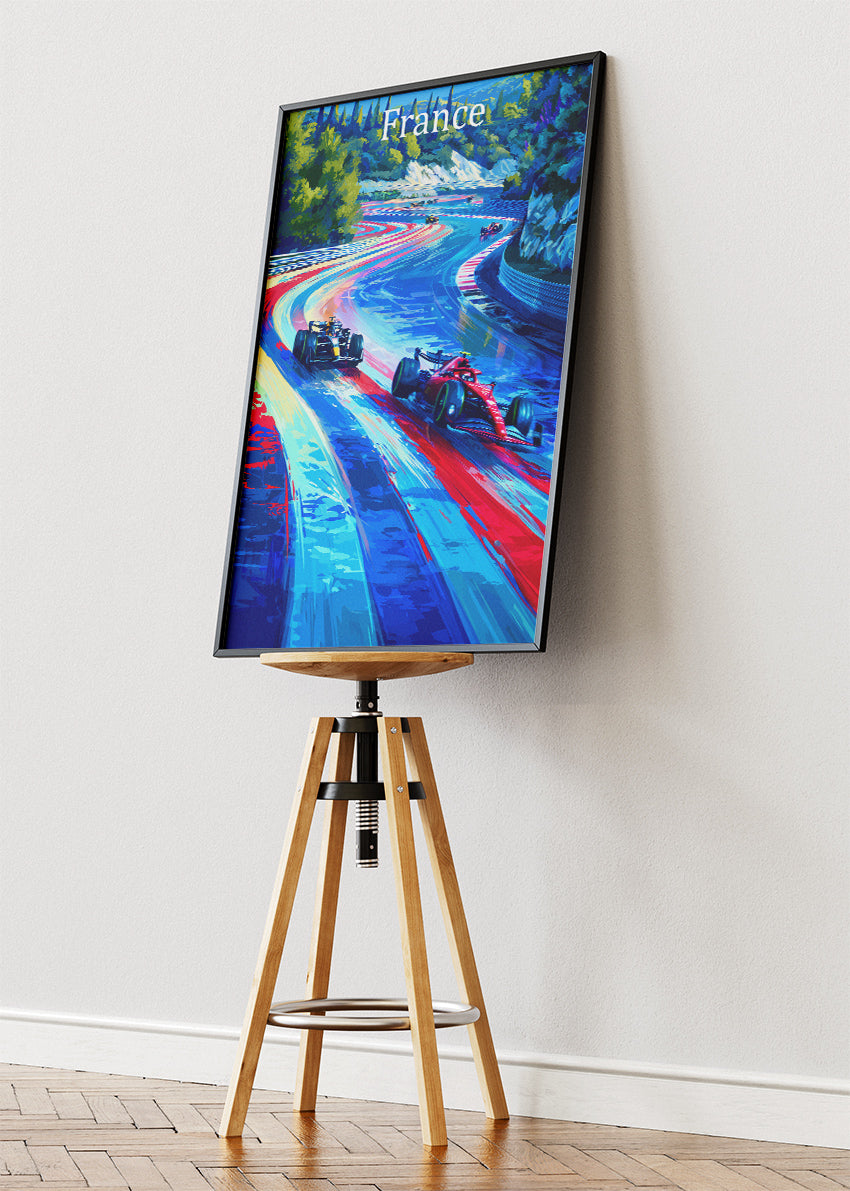 France Formula 1 Racing Track Abstract Canvas Print & Poster – AI PRINT LAB