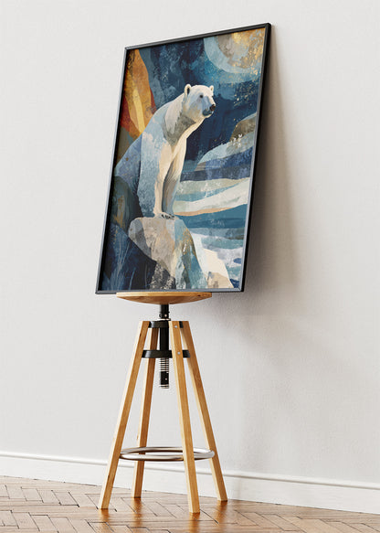 Arctic Polar Bear Canvas Print & Poster – Abstract Winter Wildlife Wall Art – AI PRINT LAB