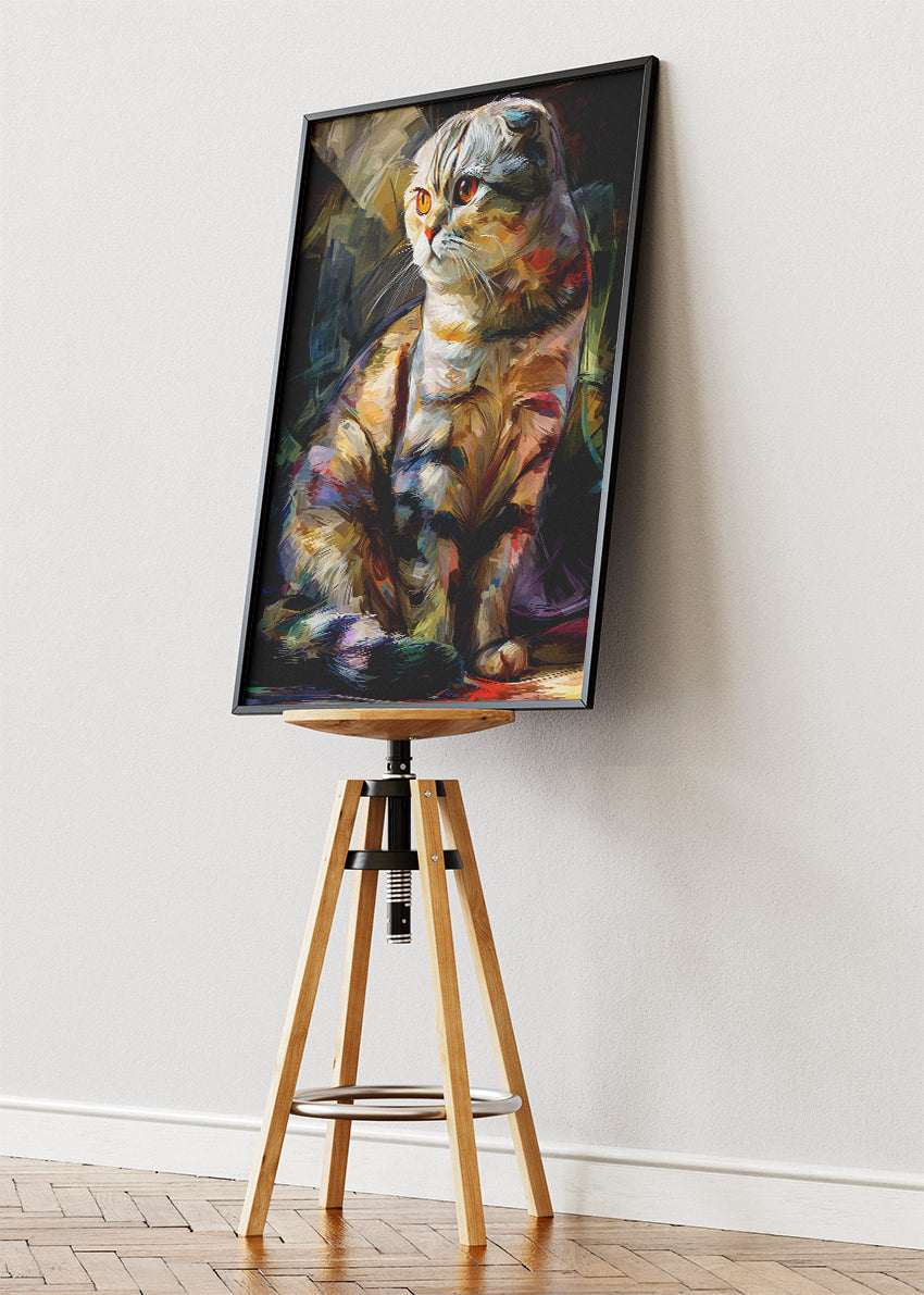 Abstract Colorful Cat Canvas Print & Poster – Modern Artistic Feline Wall Art – AI PRINT LAB