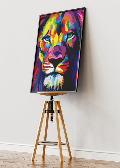 Colorful Lion Pop Art Canvas Print & Poster – Vibrant Wildlife Wall Art – AI PRINT LAB