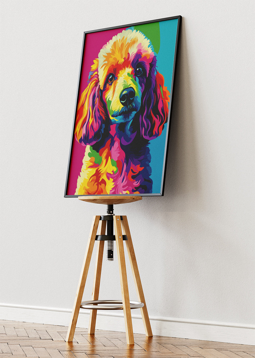 Colorful Poodle Pop Art Canvas Print & Poster – Vibrant Dog Wall Art – AI PRINT LAB