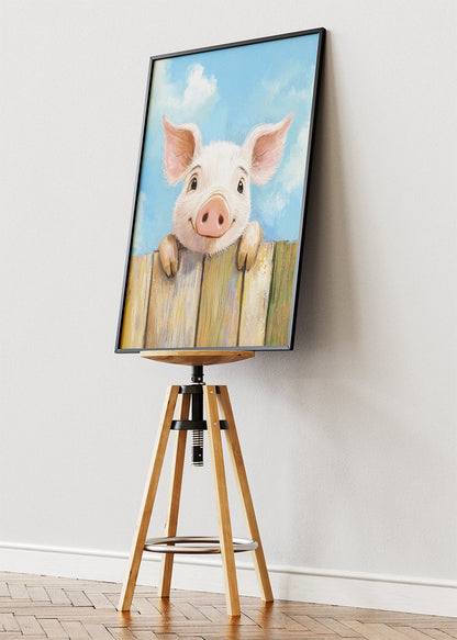 Cute Piglet Canvas Print & Poster – Farm Animal Wall Art – AI PRINT LAB