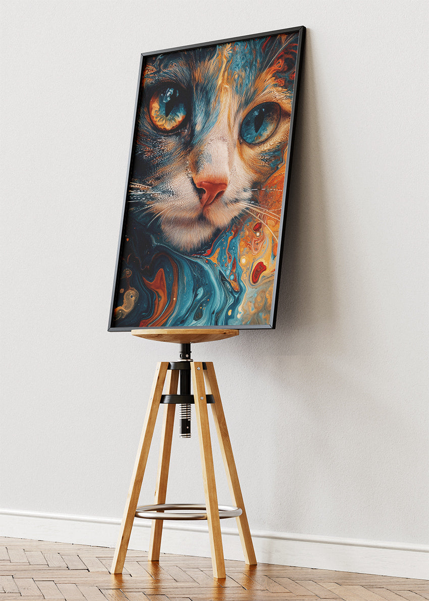 Abstract Fluid Cat Canvas Print & Poster – Artistic Pet Wall Art – AI PRINT LAB
