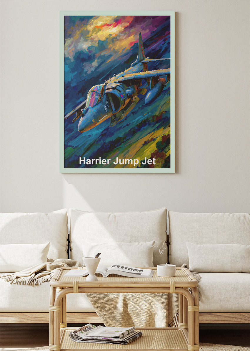 Harrier Jump Jet Poster & Canvas Print – Dynamic Aviation Wall Art
