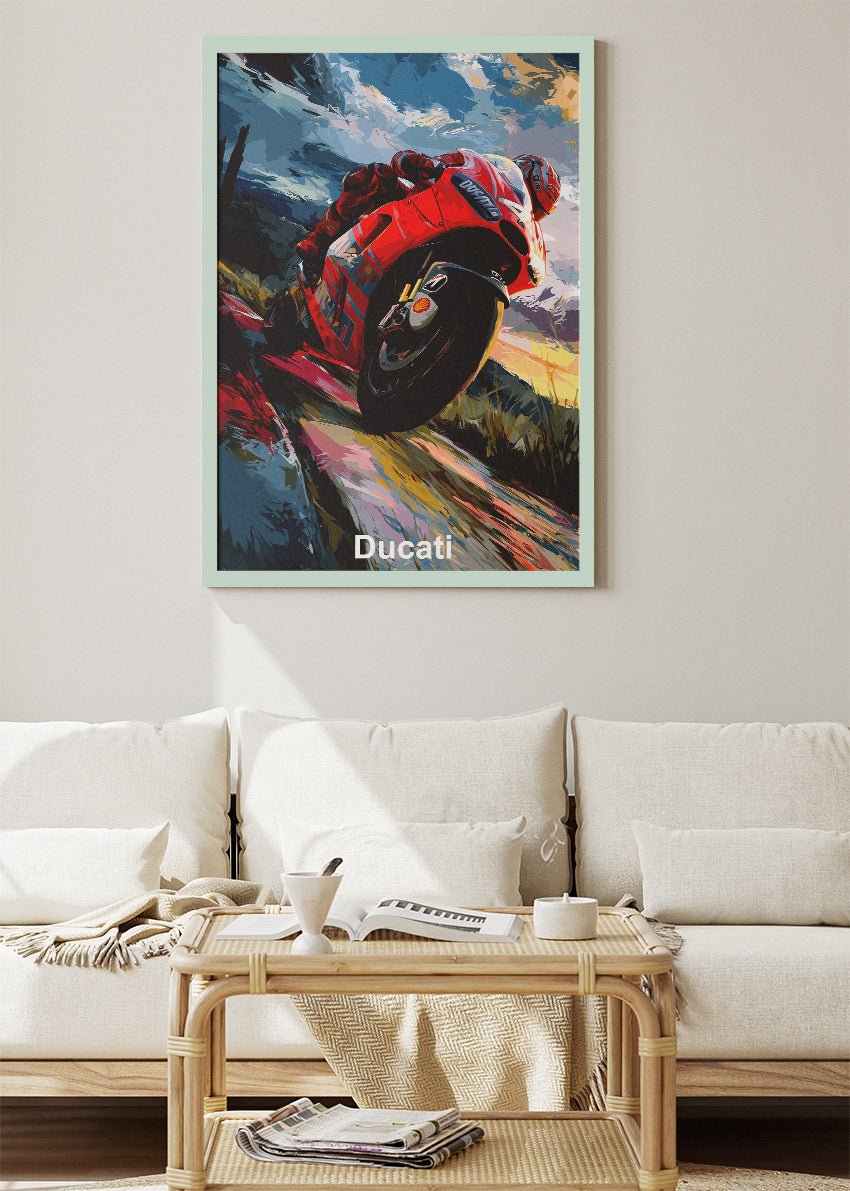 Ducati Superbike Performance Wall Art Poster & Canvas