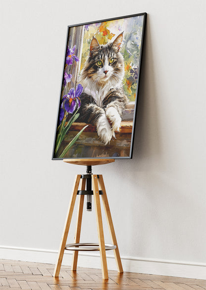 Floral Cat Canvas Print & Poster – Elegant Pet Wall Art – AI PRINT LAB