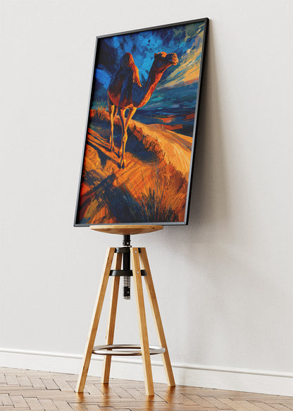 Desert Camel Canvas Print & Poster – Artistic Landscape Animal Wall Art – AI PRINT LAB