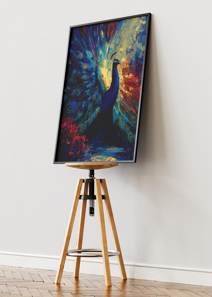 Colorful Peacock Canvas Print & Poster – Luxury Animal Wall Art – AI PRINT LAB