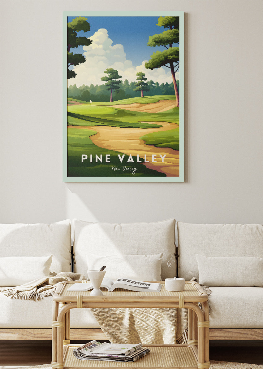 Pine Valley New Jersey Poster & Canvas Print – Illustrated Golf Course Wall Art