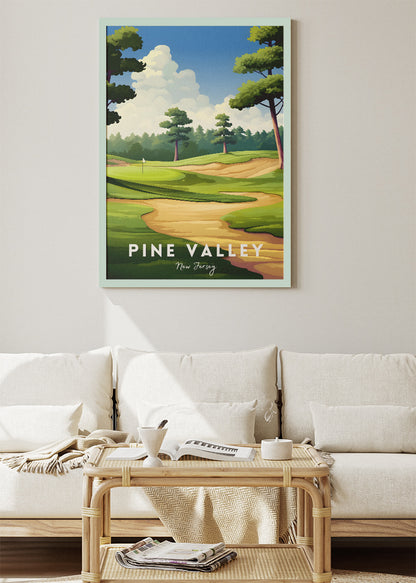 Pine Valley New Jersey Poster & Canvas Print – Illustrated Golf Course Wall Art