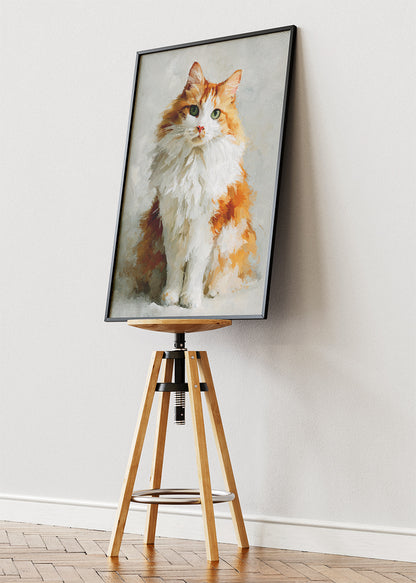 Elegant Cat Canvas Print & Poster – Minimalist Animal Wall Art – Soft Neutral Pet Portrait – AI PRINT LAB