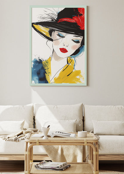Chic Hat Muse Canvas & Poster Print – AI PRINT LAB