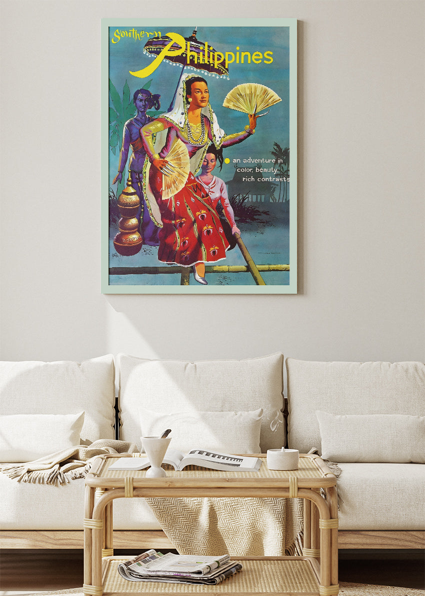 Southern Philippines Vintage Poster & Canvas Print – Retro Cultural Travel Art