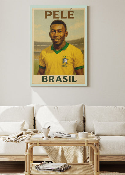 Pele Brazil Football Wall Art | Legendary World Cup Icon Poster & Canvas