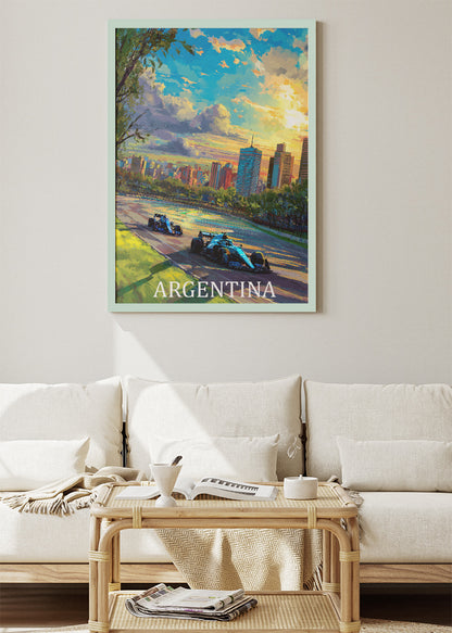 Argentina Formula Racing Landscape Poster & Canvas Print | Scenic Motorsport Wall Art