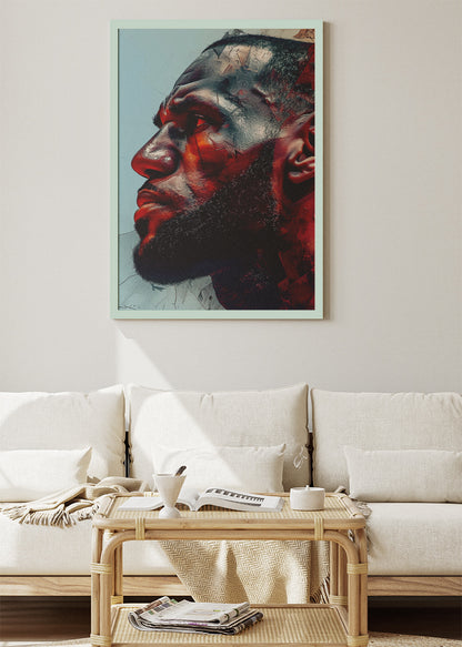LeBron James Profile Art Print & Canvas – Powerful NBA Portrait Wall Art