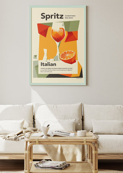 Italian Spritz Modern Poster & Canvas Print | Abstract Cocktail Wall Art