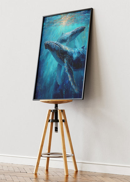 Whale Canvas Print & Poster – Ocean Wall Art – Underwater Marine Decor – AI PRINT LAB
