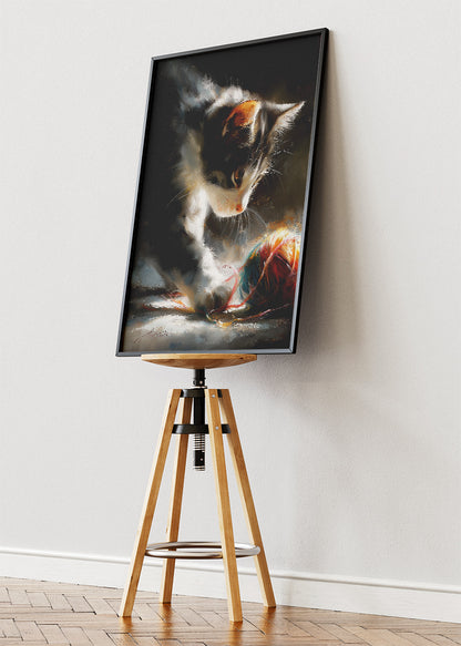 Playful Kitten Canvas Print & Poster – Artistic Cat Wall Art – Cozy Home Decor – AI PRINT LAB