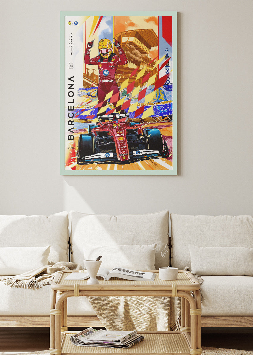 Barcelona Formula One Victory Poster & Canvas | Spanish Grand Prix Motorsport Wall Art