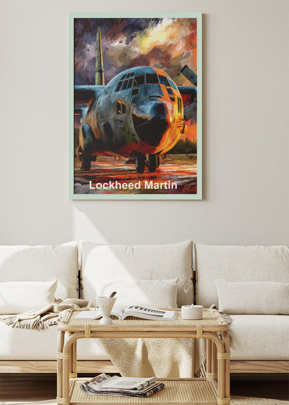 Lockheed Martin Aircraft Poster & Canvas Print – Dramatic Military Plane Illustration Wall Art