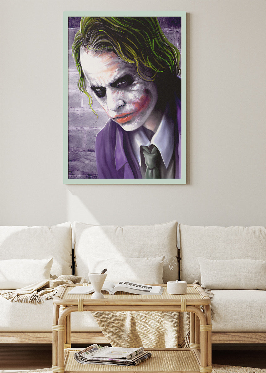 Joker – Dark Psychological Portrait Canvas & Poster Print – AI PRINT LAB