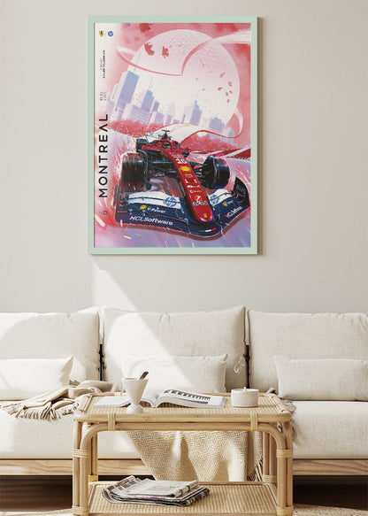 Montreal Formula 1 Race Poster Canvas Print – Ferrari F1 Car Wall Art – AI PRINT LAB