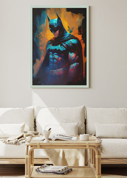Batman – Electric Shadow Portrait Canvas & Poster Print – AI PRINT LAB