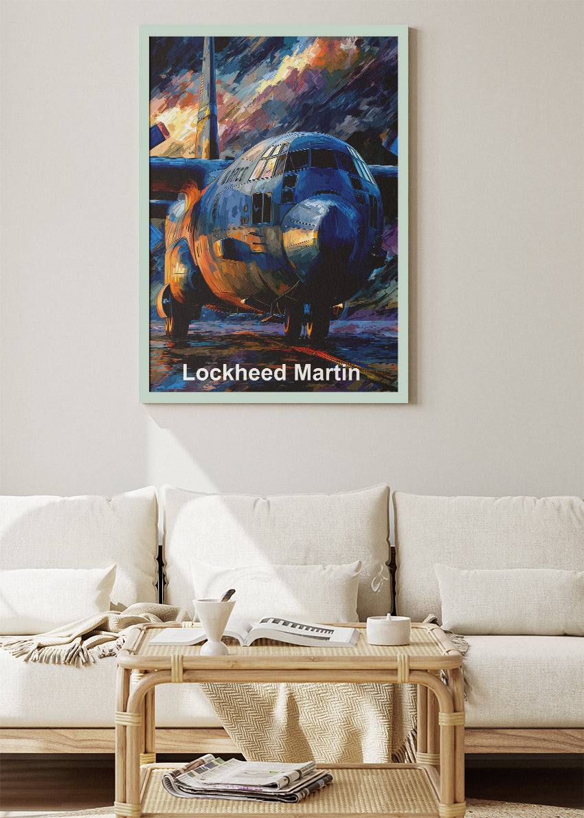 Lockheed Martin Aircraft Poster & Canvas Print – Military Plane Illustration Wall Art