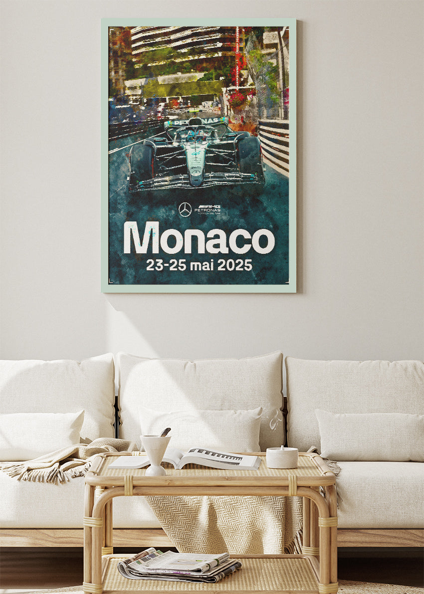 Monaco Grand Prix Formula 1 Poster Canvas Print – F1 Street Circuit Wall Art – AI PRINT LAB