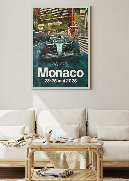 Monaco Grand Prix Formula 1 Poster Canvas Print – F1 Street Circuit Wall Art – AI PRINT LAB