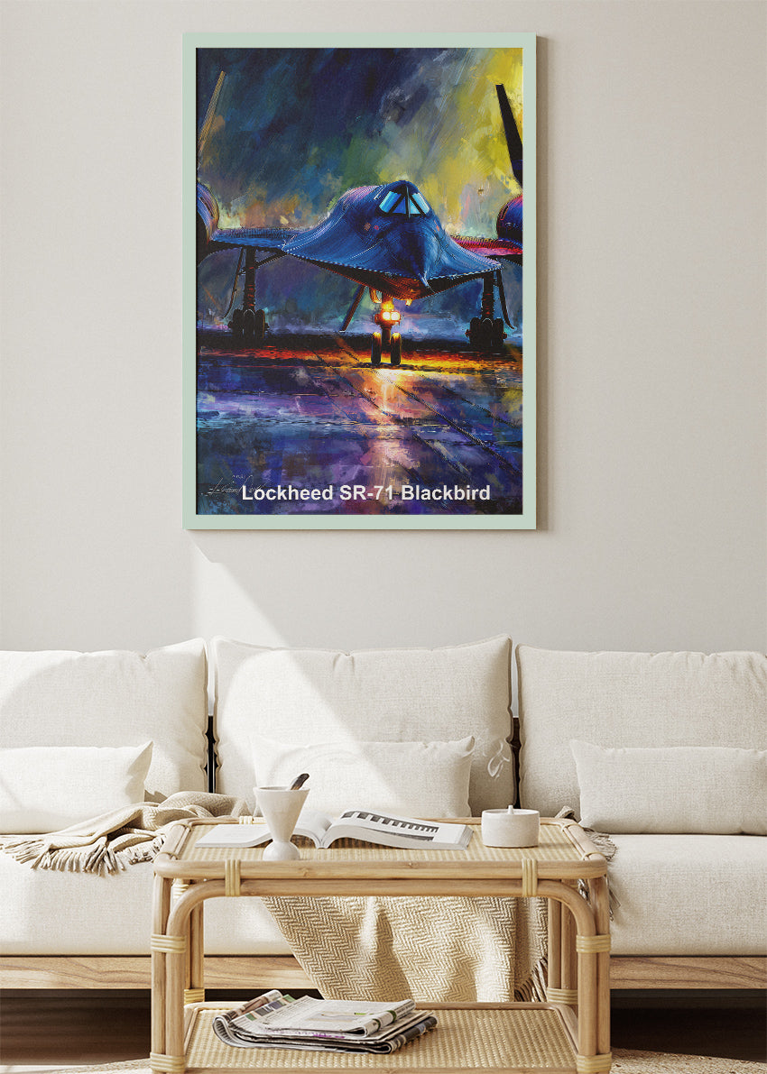 Lockheed SR-71 Blackbird Poster & Canvas Print – Illustrated Military Aircraft Wall Art