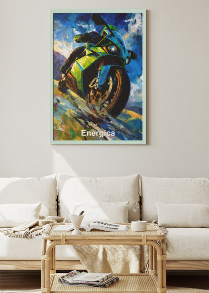 Energica Electric Superbike Dynamic Motion Wall Art Poster & Canvas