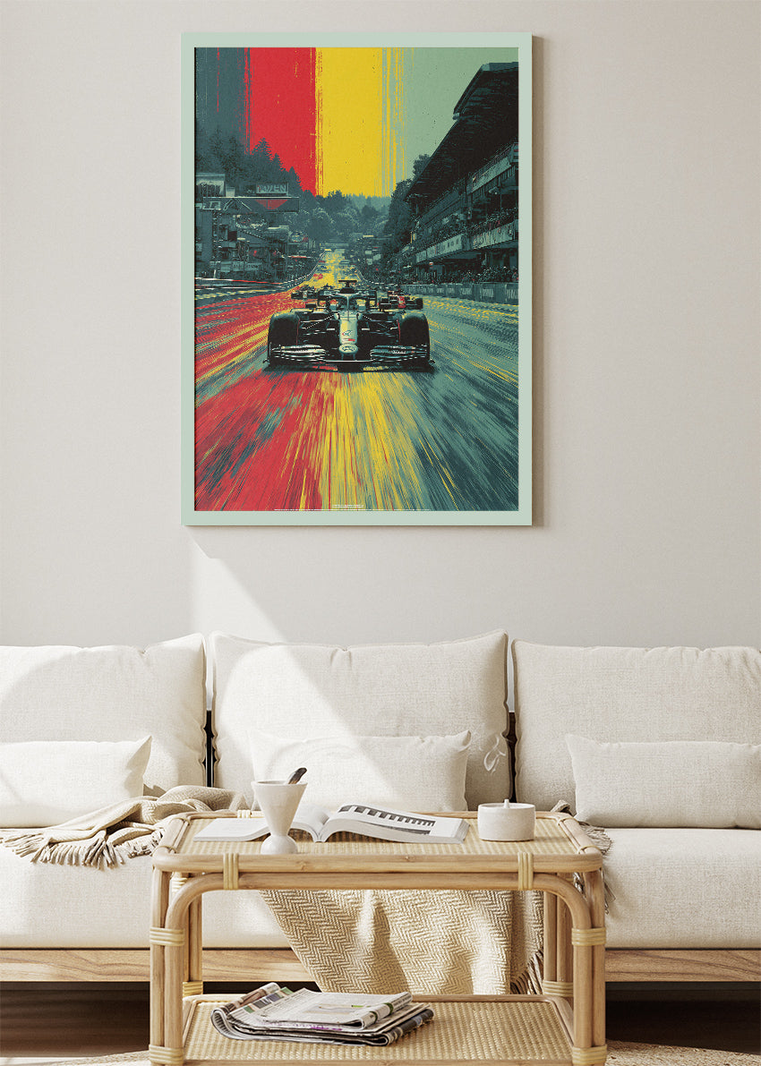 Formula 1 Speed Track Poster Canvas Print – Dynamic F1 Racing Wall Art – AI PRINT LAB