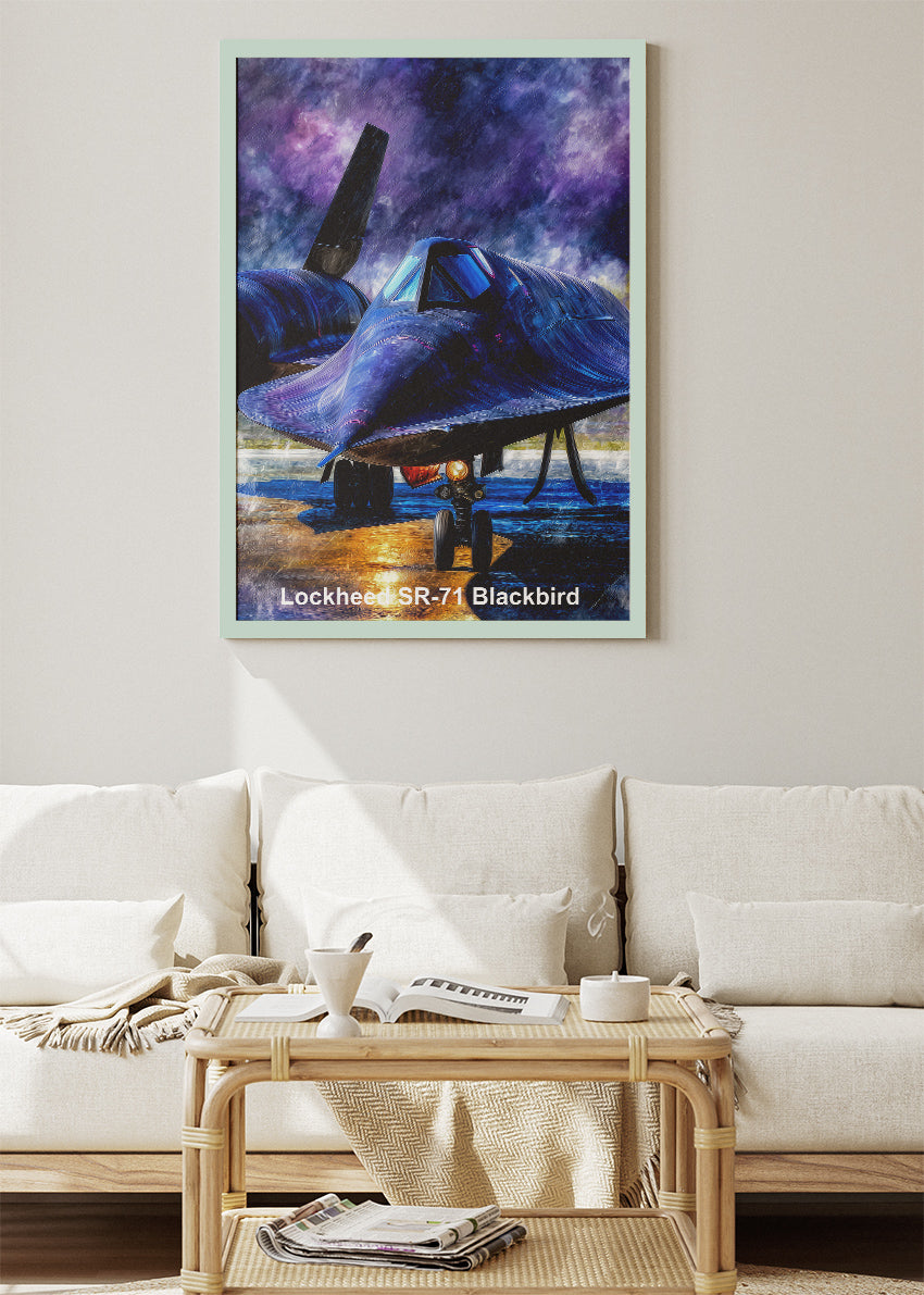 Lockheed SR-71 Blackbird Poster & Canvas Print – Illustrated Military Aircraft Wall Art