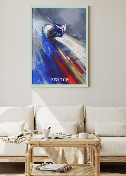 France Racing Motion Wall Art Poster & Canvas