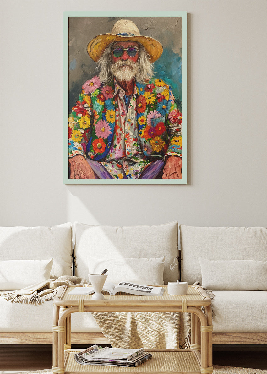 Bohemian Bloom Portrait Canvas & Poster Print – AI PRINT LAB