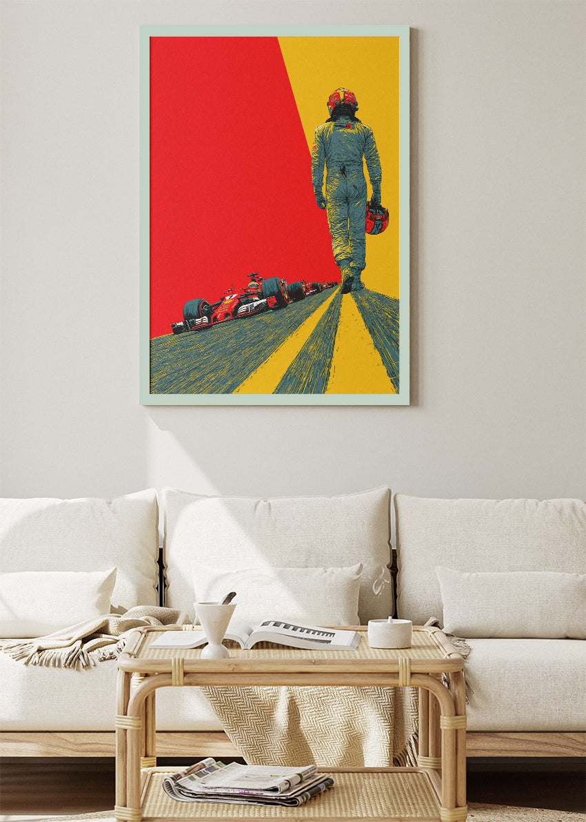 Formula 1 Driver Journey Poster Canvas Print – Motorsport Minimal Racing Wall Art – AI PRINT LAB