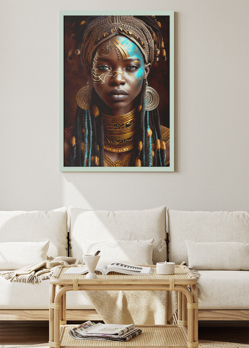 Golden Tribal Majesty Canvas & Poster Print – AI PRINT LAB