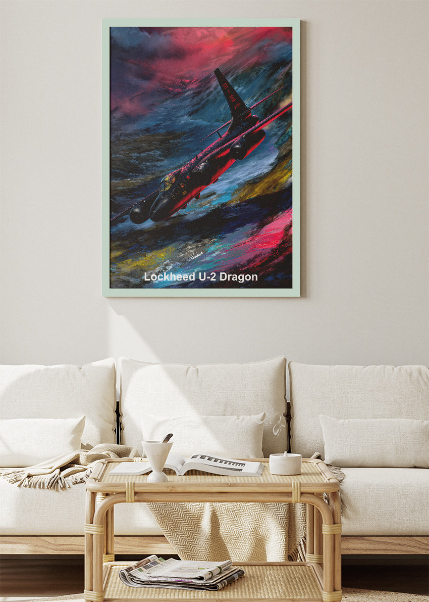 Lockheed U-2 Dragon Lady Poster & Canvas Print – Illustrated Military Aircraft Wall Art
