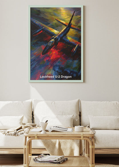 Lockheed U-2 Dragon Lady Poster & Canvas Print – Illustrated Military Aircraft Wall Art